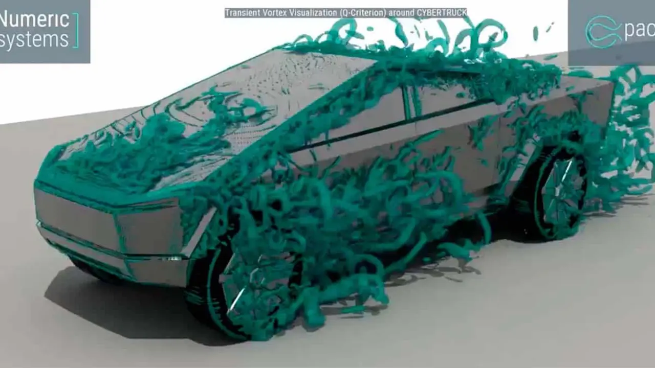 Estudio aerodin&aacute;mica Tesla Cybertruck