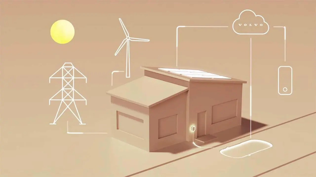 Esquema de distribuci&oacute;n de energ&iacute;a mediante carga bidireccional de Volvo