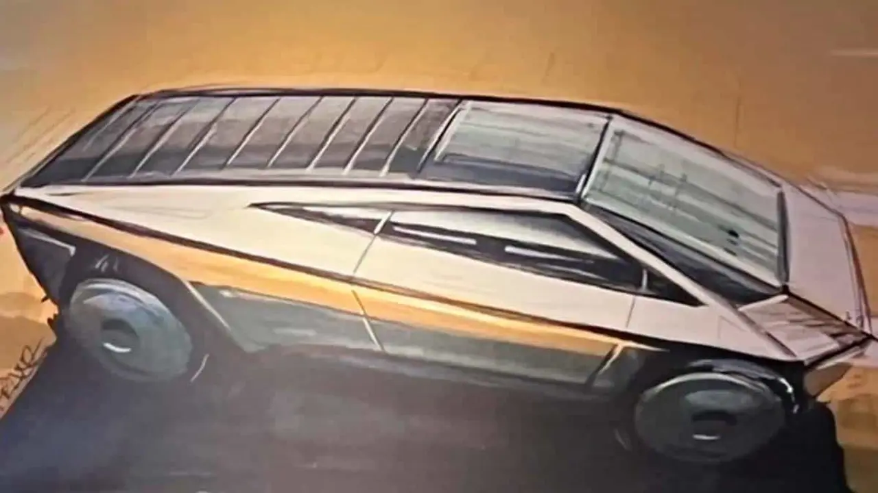 Boceto del Tesla Cybertruck de 2 puertas