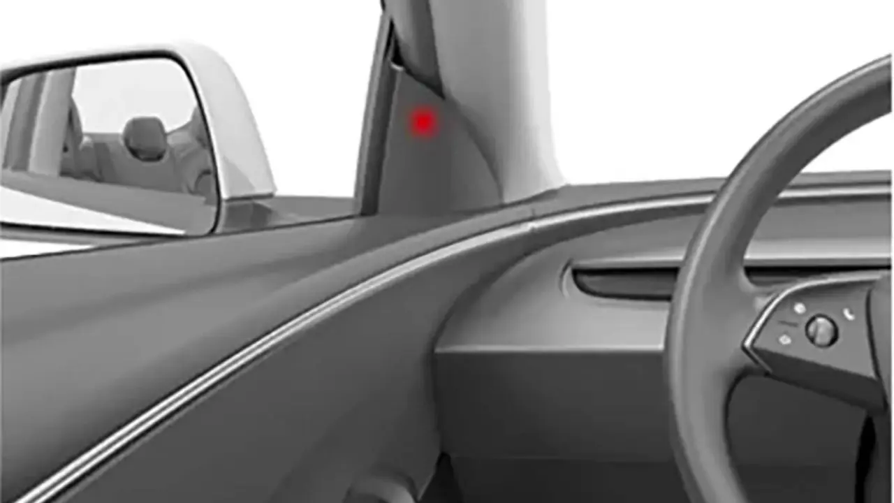Indicador de punto ciego en el nuevo Tesla Model 3