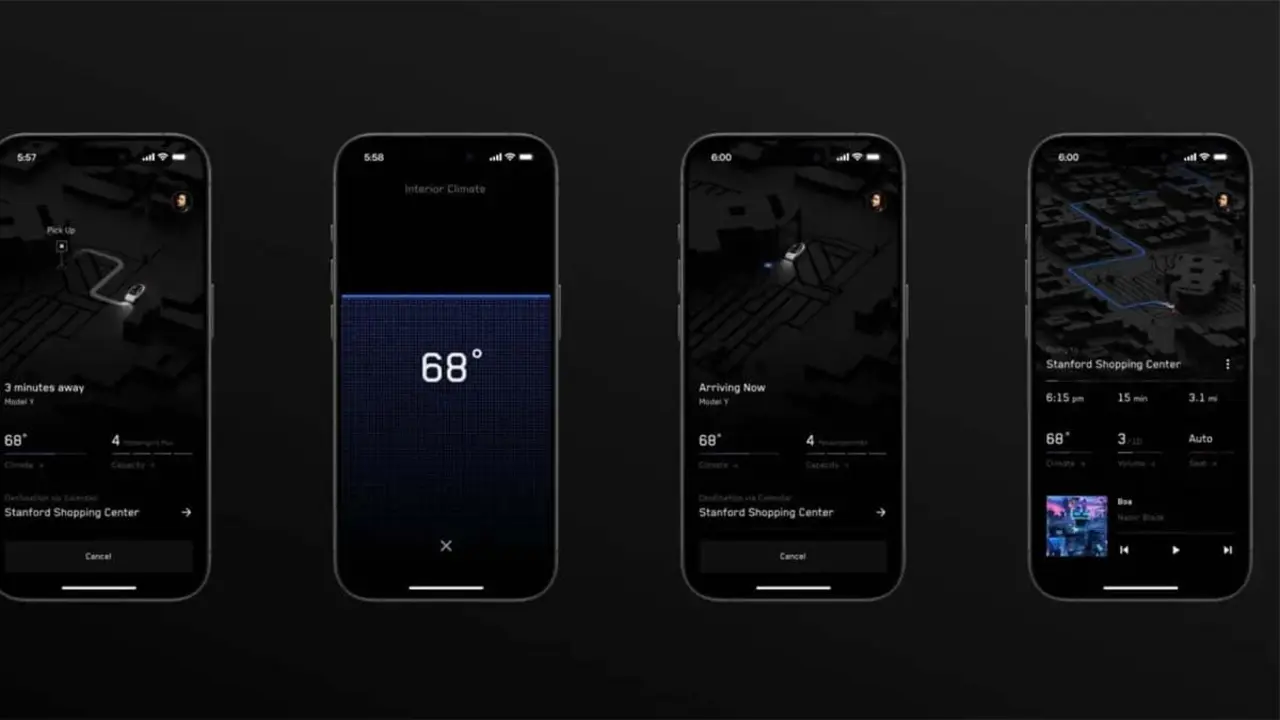 Im&aacute;genes de la APP de Robotaxi de Tesla