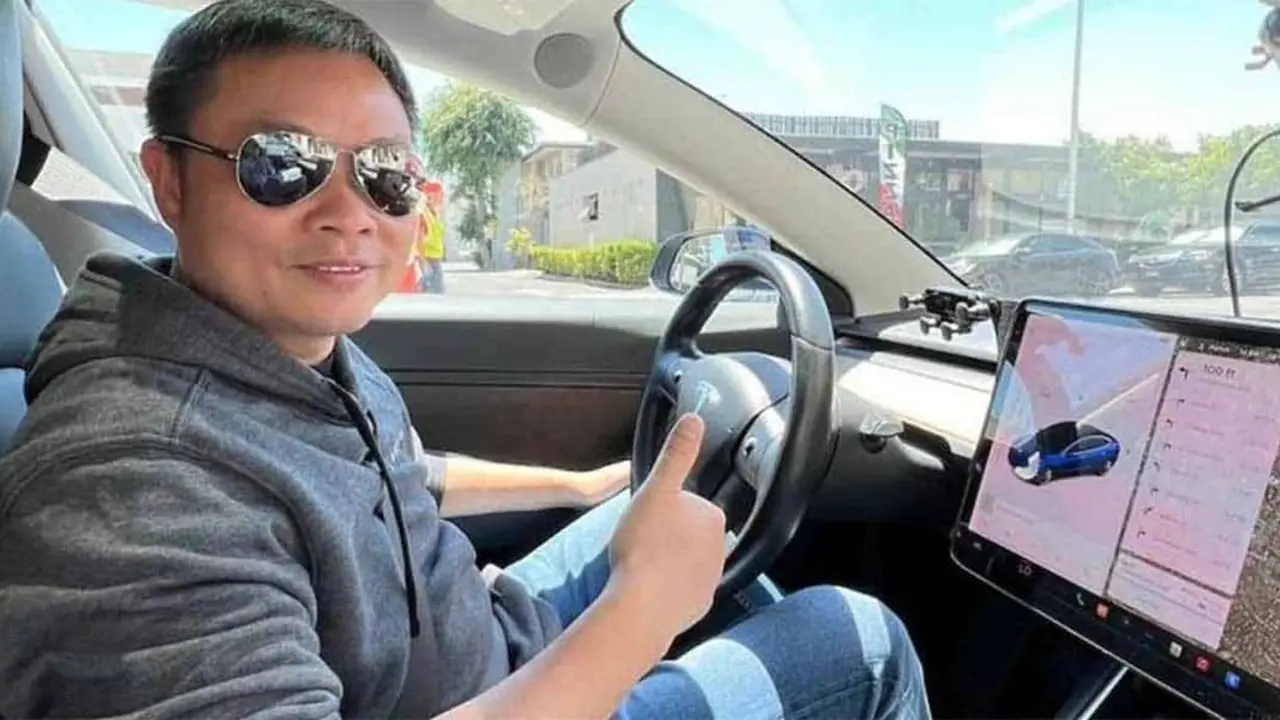 CEO Xpeng probando Tesla Model 3 con FSD