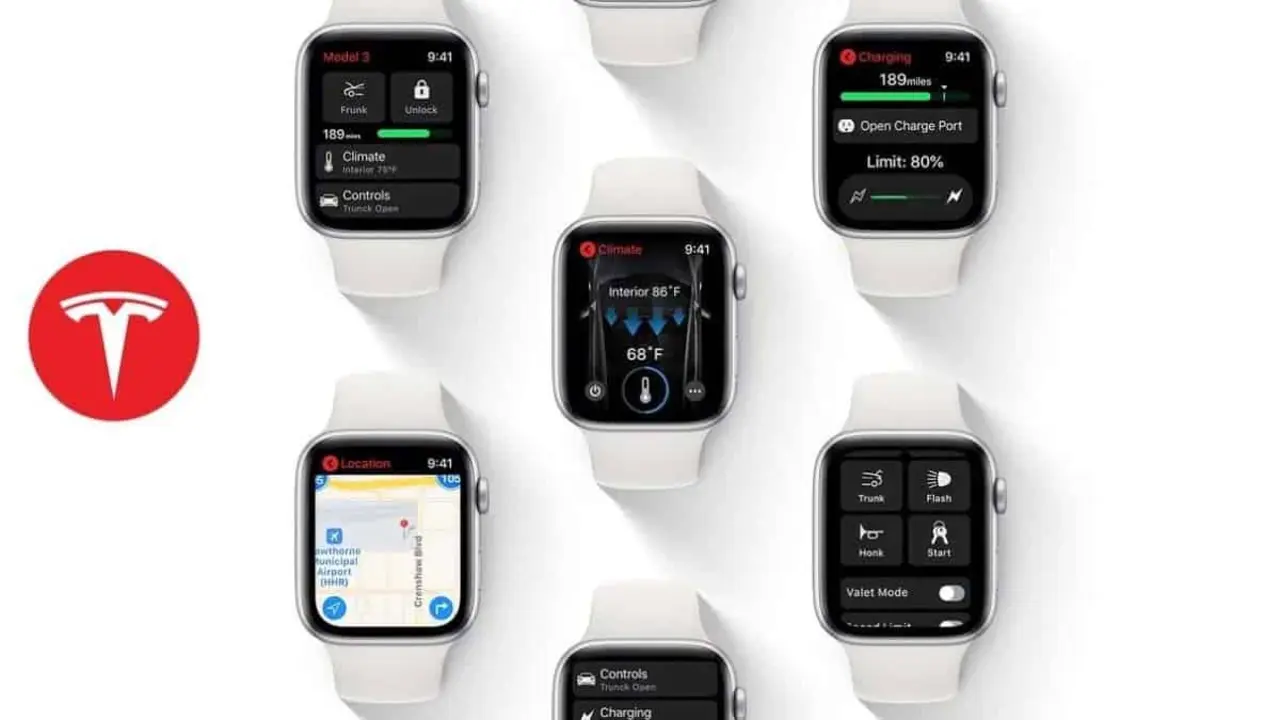 APP Tesla en Apple Smartwatch (Relojes inteligentes)
