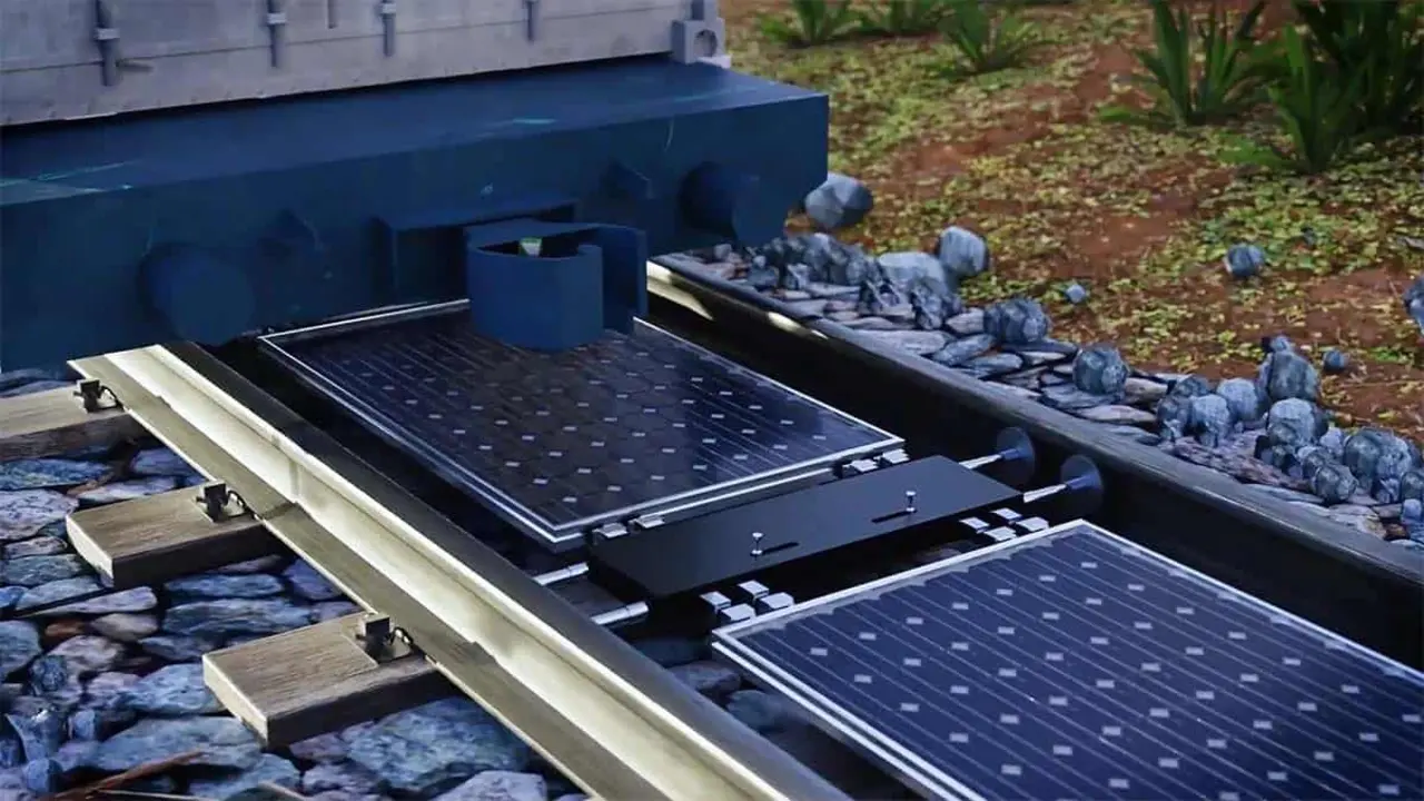 Paneles solares vias de tren