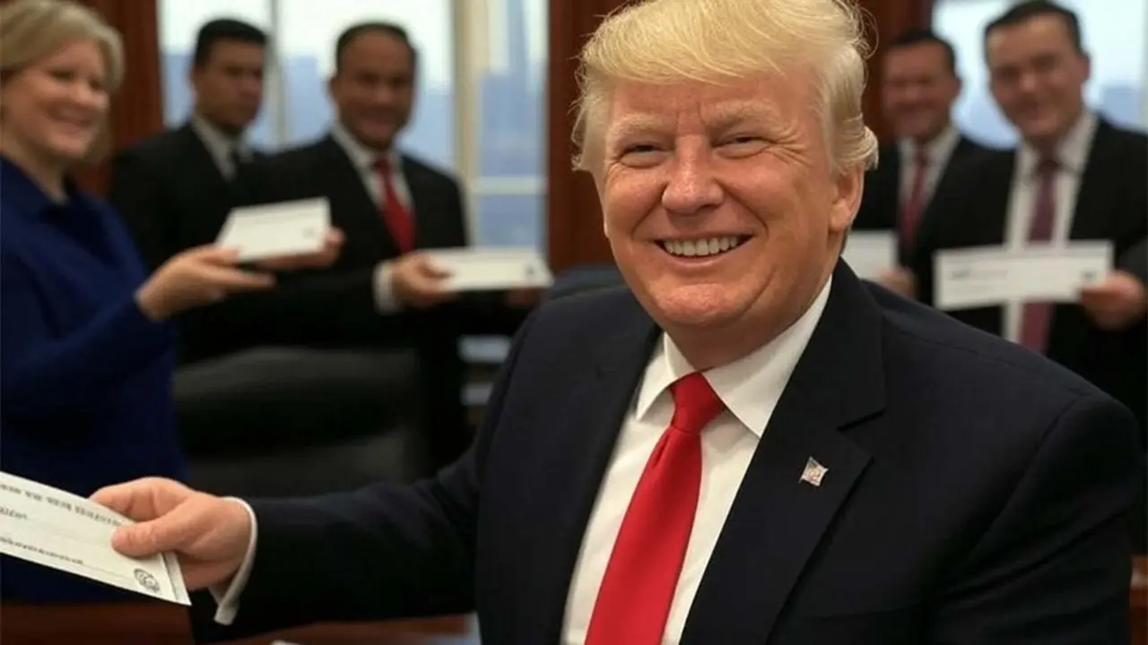 Donald Trump recibiendo donaciones de 1 mill&oacute;n de d&oacute;lares