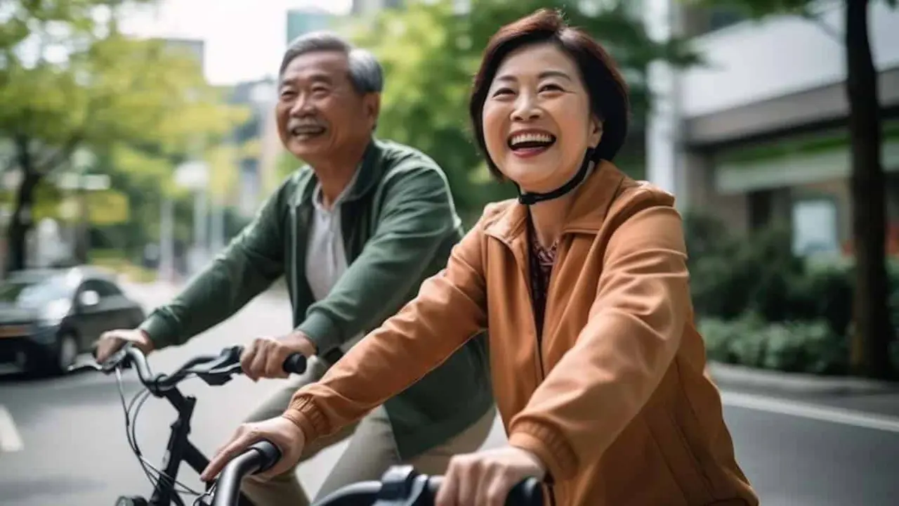 Chinos montados en bicicletas el&eacute;ctricas