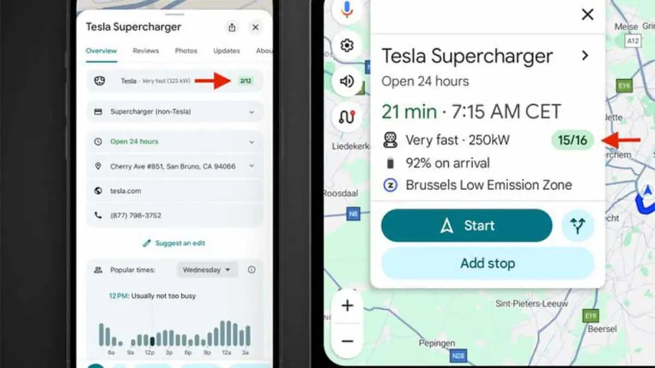 Integraci&oacute;n Tesla Supercharger en Google Maps