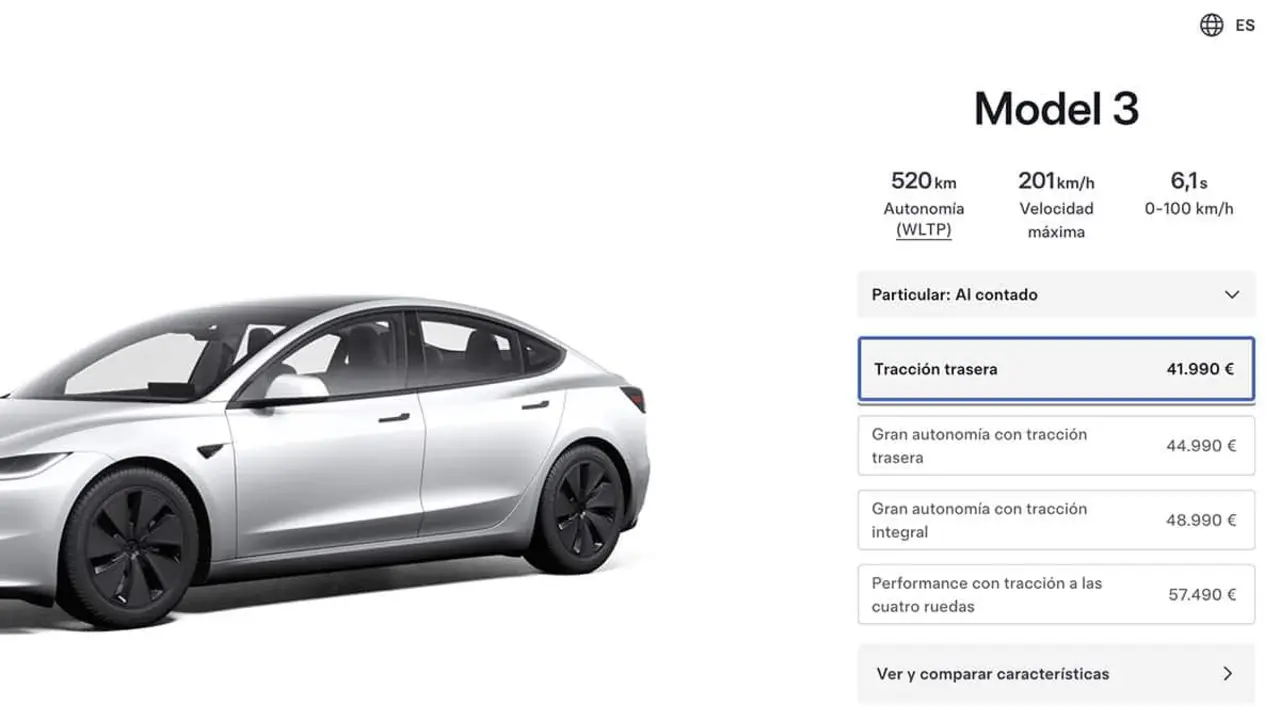 Precio Tesla Model 3 tracci&oacute;n trasera en Espa&ntilde;a (Noviembre 2025)