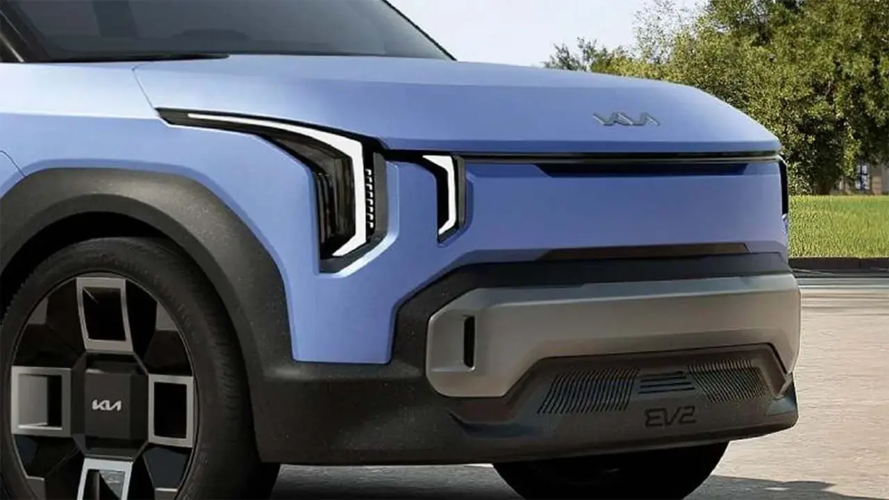Detalle del frontal de KIA EV2