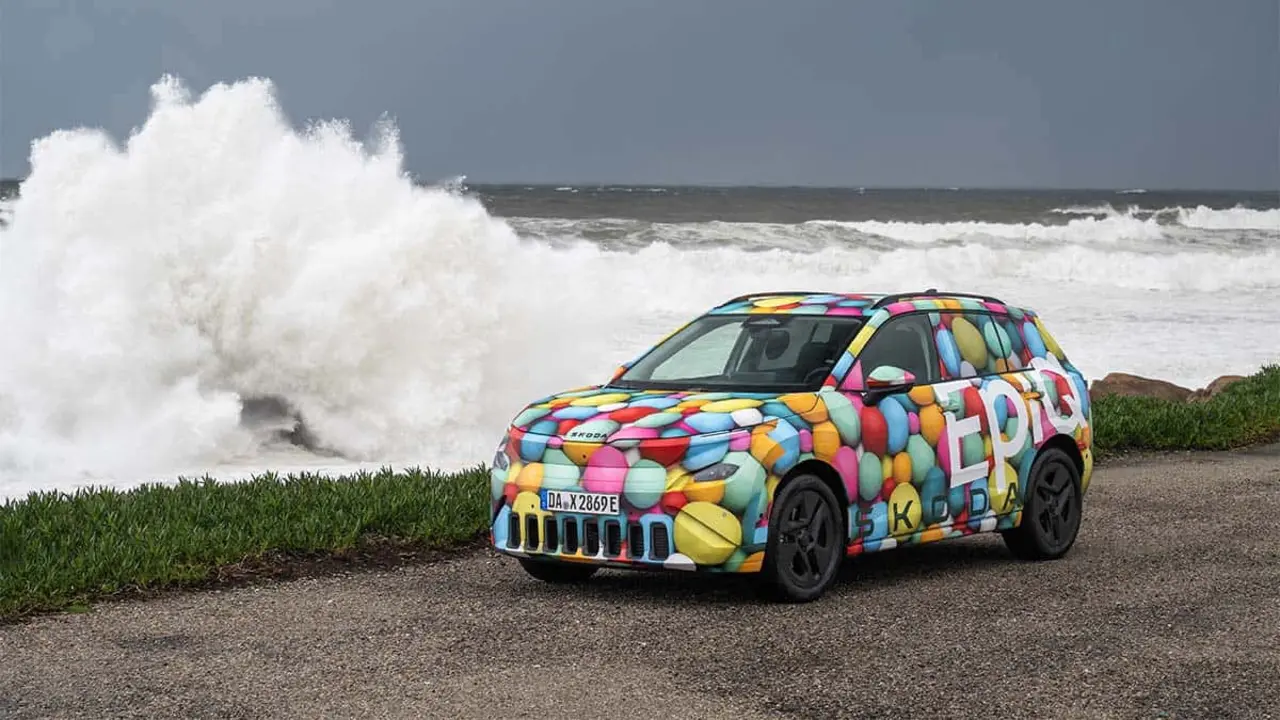 Foto real del Skoda Epiq con camuflaje