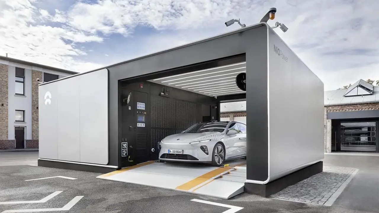 NIO Power Swap Station en funcionamiento