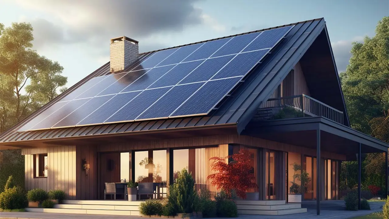 Instalaci&oacute;n de paneles solares de alta eficiencia en tejado residencial.