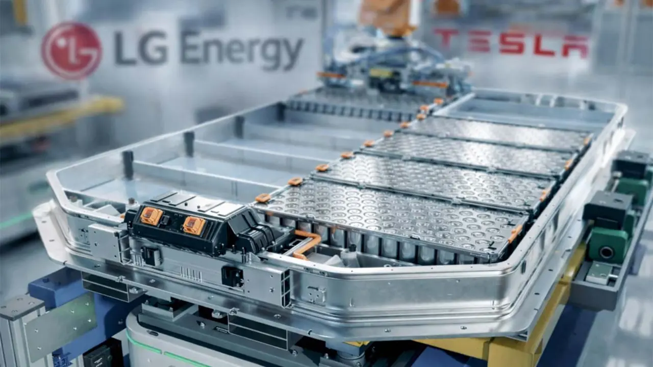C&aacute;mara mostrando bater&iacute;as de veh&iacute;culos el&eacute;ctricos en una f&aacute;brica moderna.