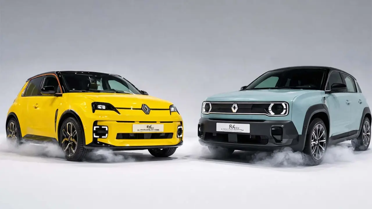 Coche el&eacute;ctrico Renault 4 y 5 E-Tech mostrando posibles fallos en las bater&iacute;as.