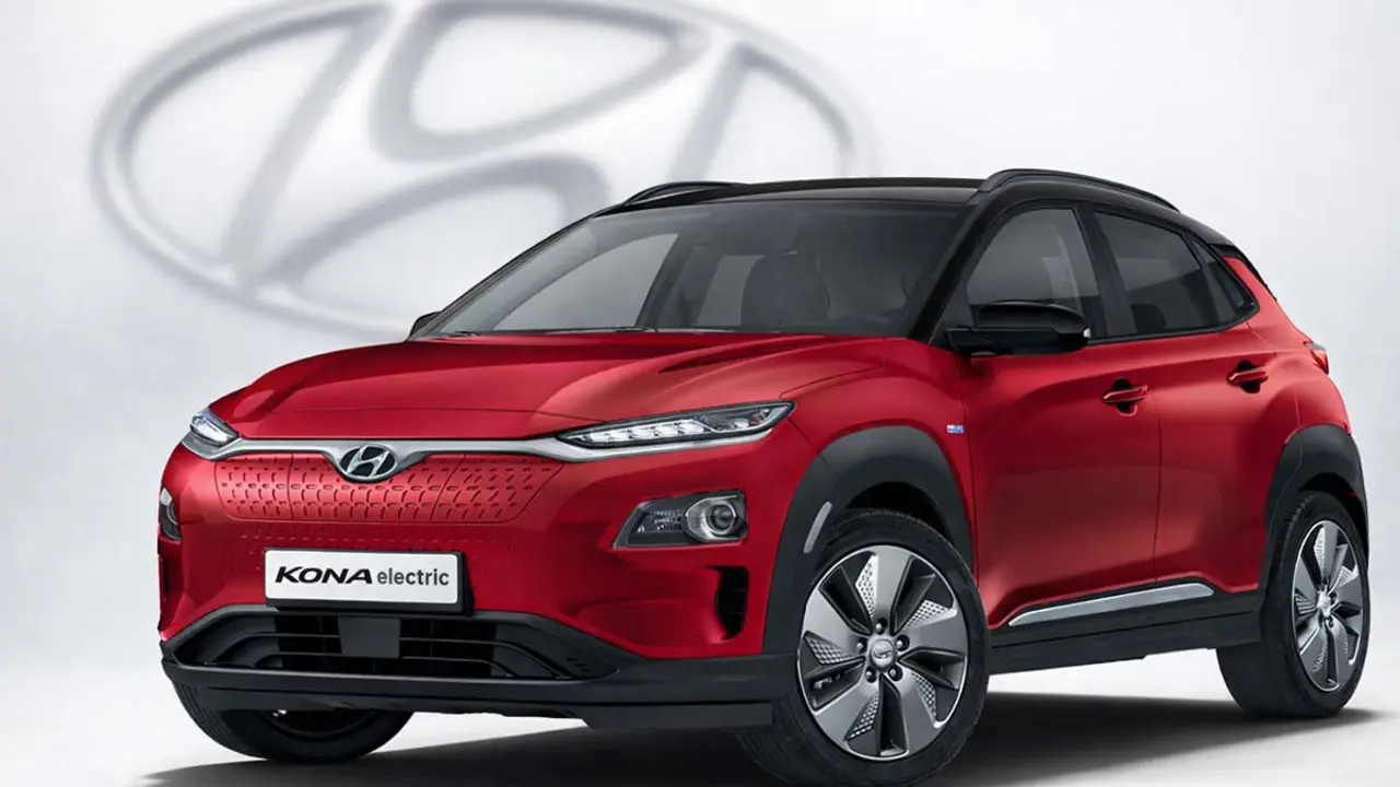 Hyundai Kona Electric de color rojo