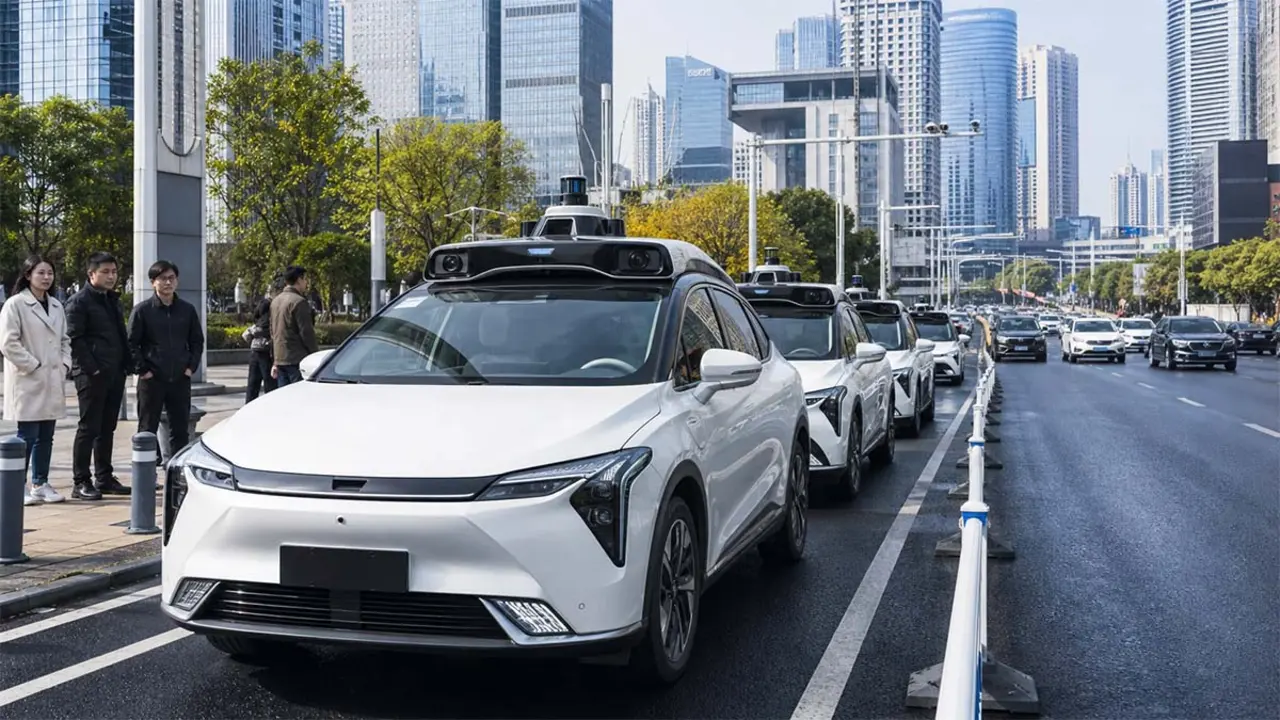 Robotaxis parados en China