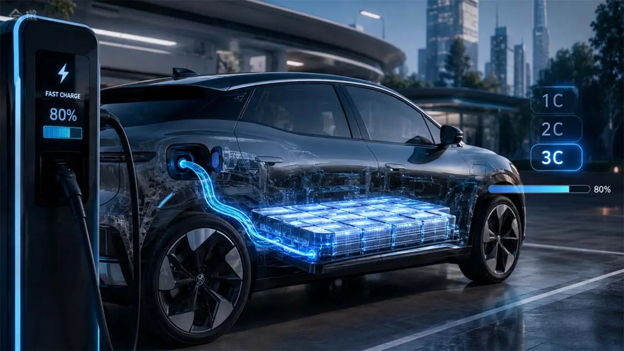 Tasa de carga C en la bater&iacute;a de coches el&eacute;ctricos