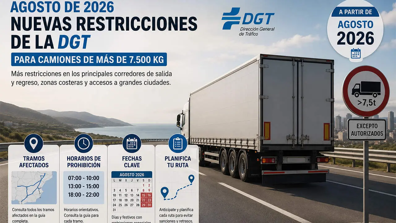 Restricciones de circulaci&oacute;n de camiones en Espa&ntilde;a en Agosto 2026