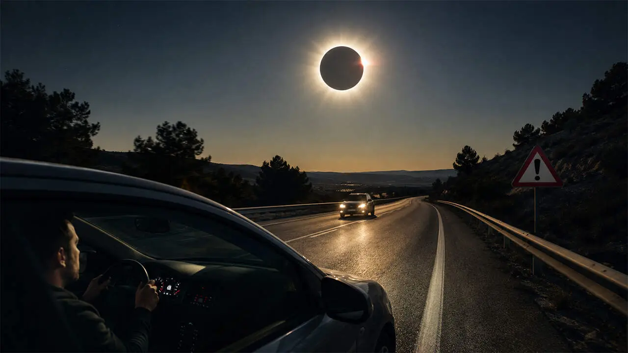 Precauciones a tomar si conduces durante el eclipse solar del 12 de agosto