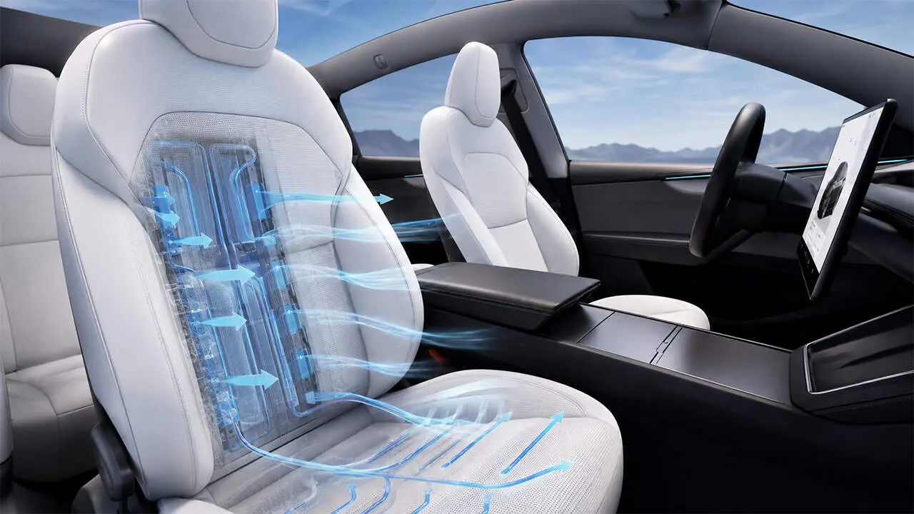 Asientos ventilados de los coches Tesla