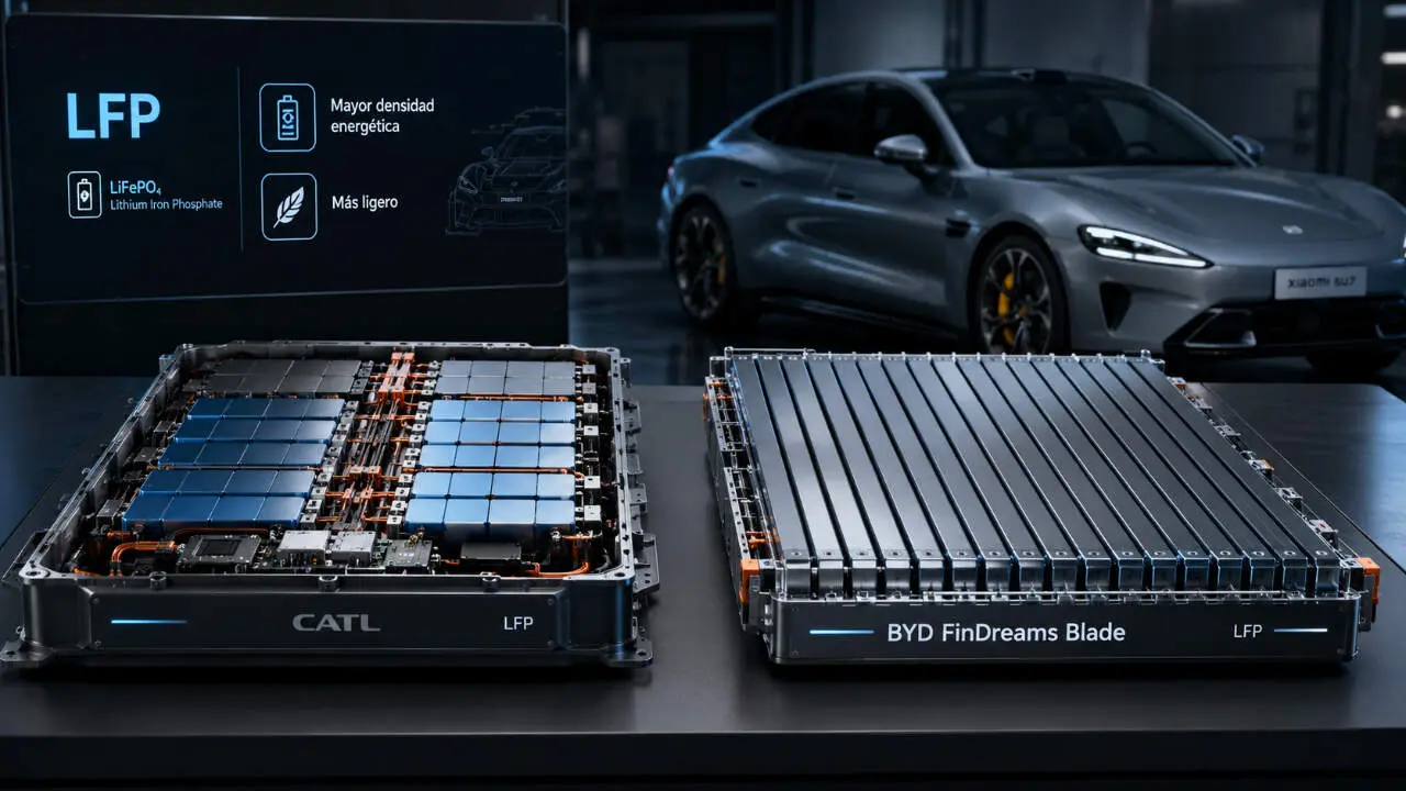 Comparativa bater&iacute;a CATL y Blade BYD en un Xiaomi SU7