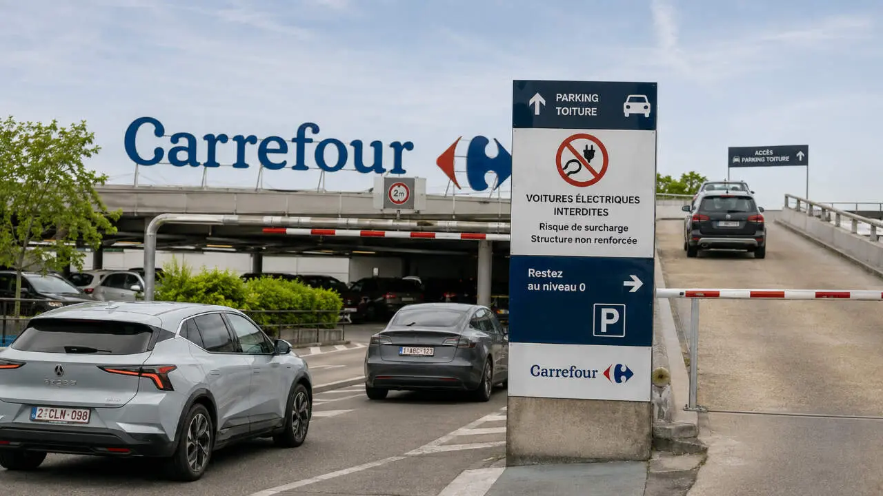 Carrefour prohibe el acceso al parking a los coches el&eacute;ctricos