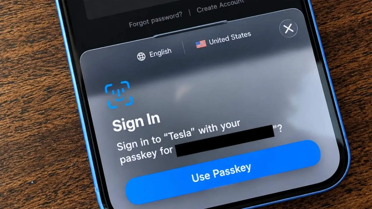 Tesla APP - acceso con PassKey