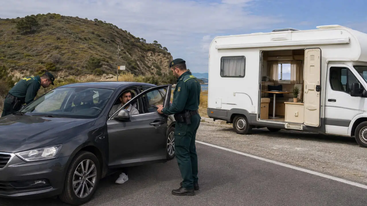 Registro del vehículo por la Guardia Civil
