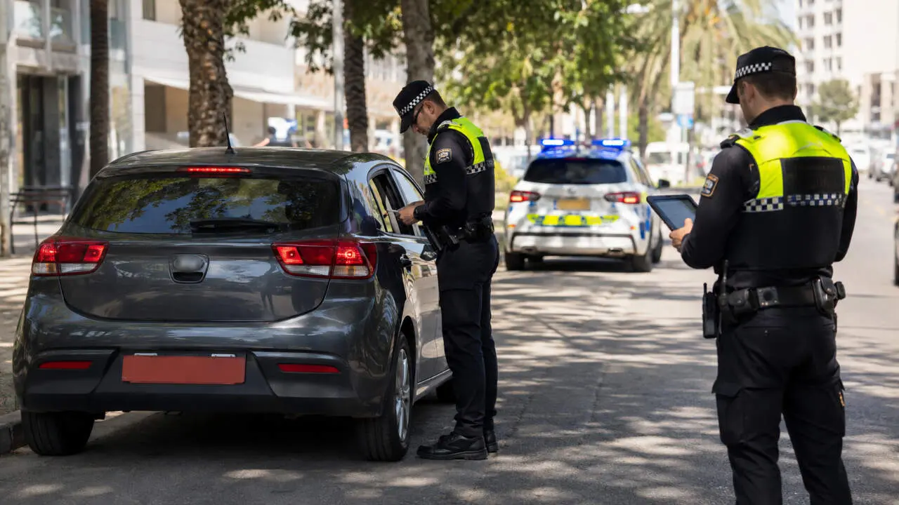 control policia por matricula provisional