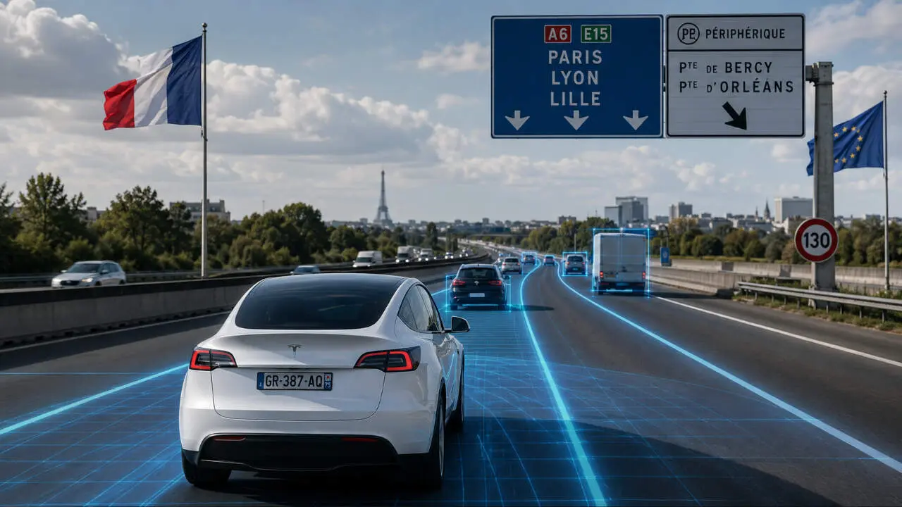 Prueba FSD Tesla en Francia