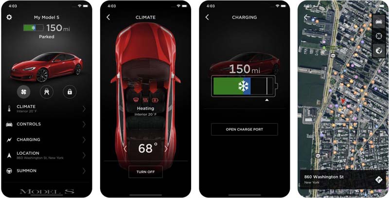 Imagen de la actualización de la APP de Tesla version 3.3.1