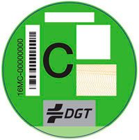 Imagen de la pegatina C de la DGT
