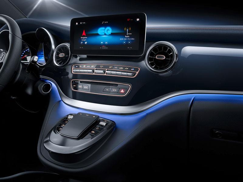 Mercedes-Benz EQV detalle interior de la pantalla