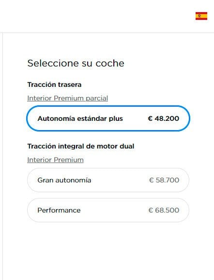 Precio de la opción Standard Plus del Tesla Model 3 en España