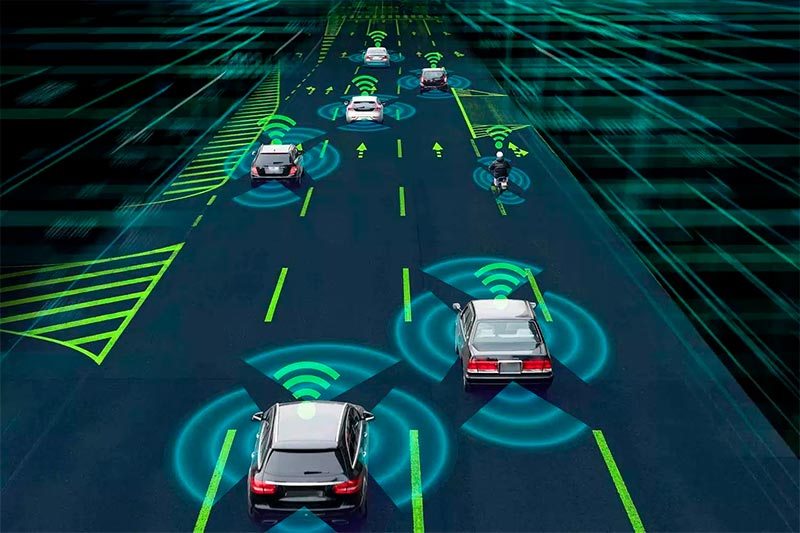 Ejemplo de coches conectados gracias al 5G