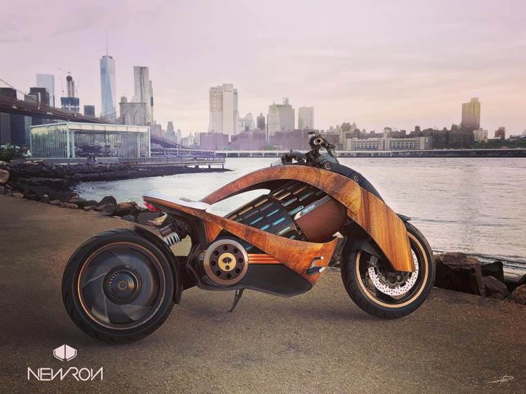 newron-motocicleta-electrica-madera