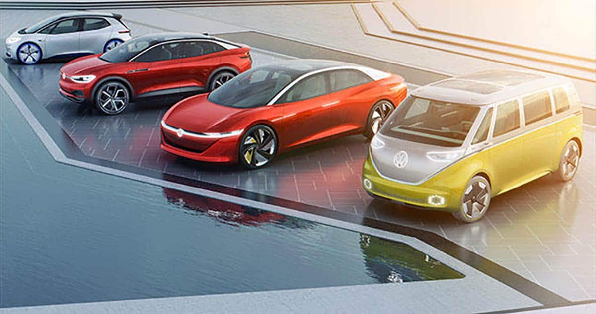 Foto de los diferentes modelos de la gama ID de Volkswagen