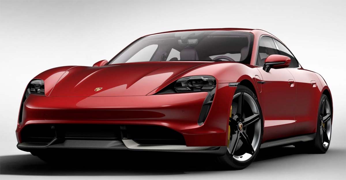Porsche Taycan en Rojo Carmin