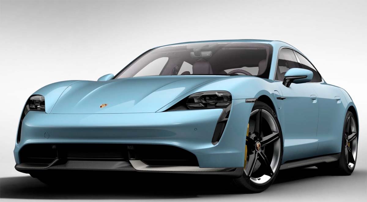 Porsche Taycan en Frozen Blue