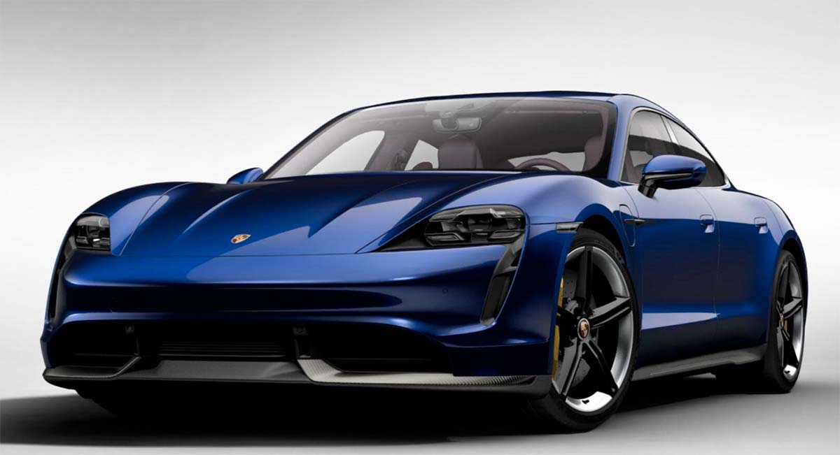 Porsche Taycan en azul genciana