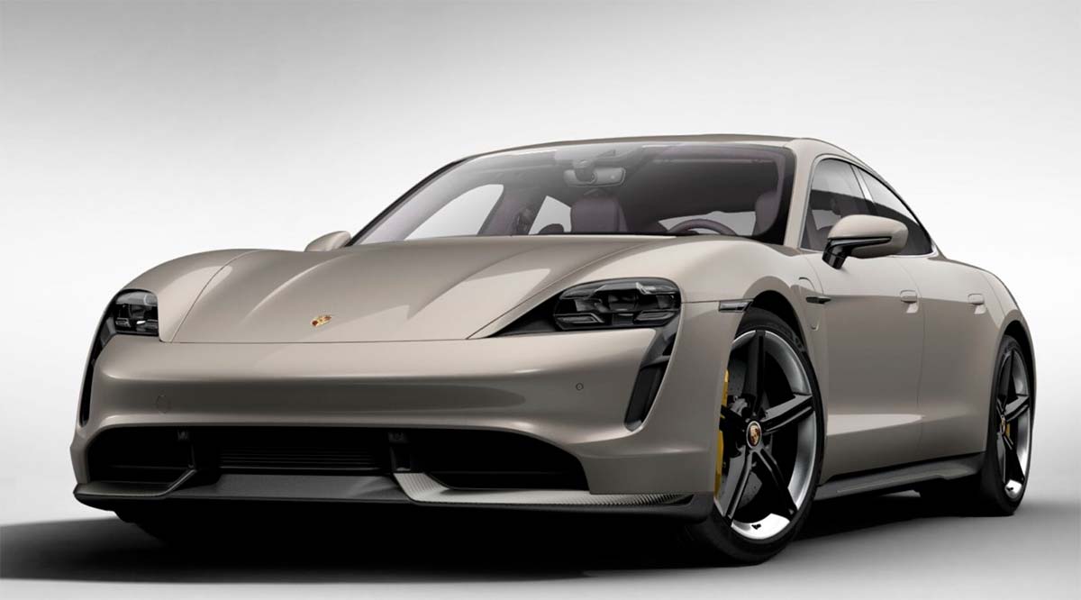 Porsche Taycan en cafe beige