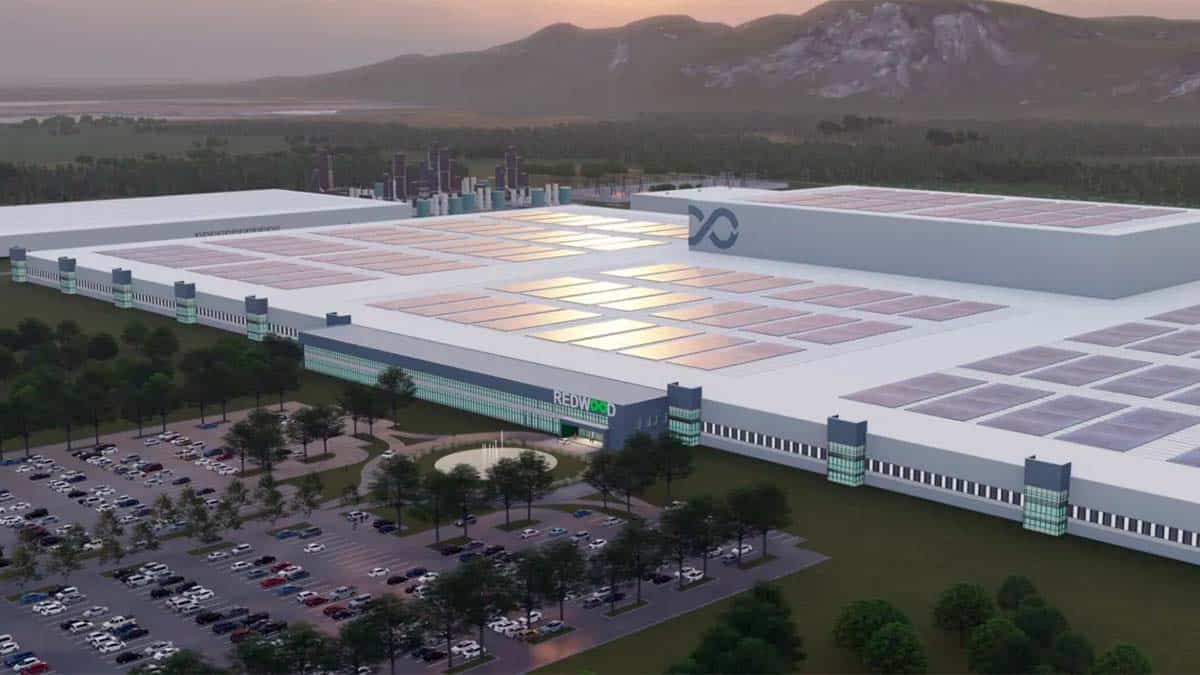Render de la futura fábrica de baterías de Redwood