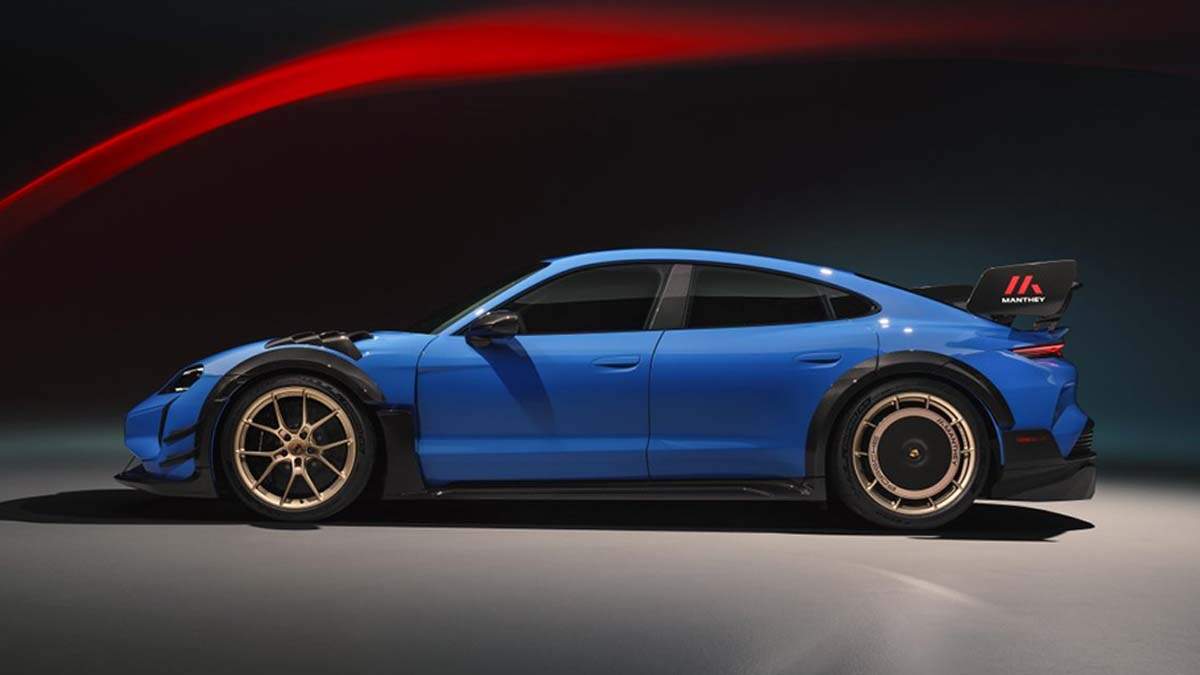 Vista lateral del Porsche Taycan 2027
