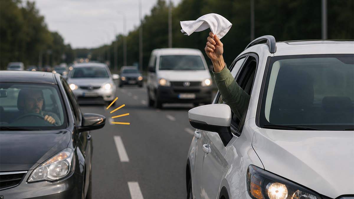 Qué significa que un coche circule con un pañuelo blanco por la ventanilla
