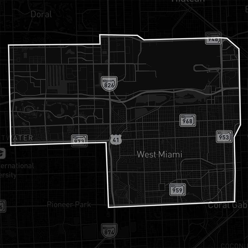 Mapa de actuación del Tesla Robotaxi en Miami