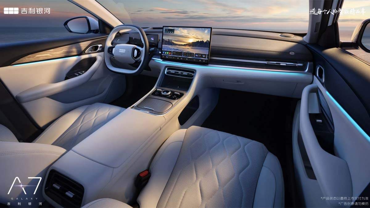 Interior del Geely Galaxy A7 EM PHEV