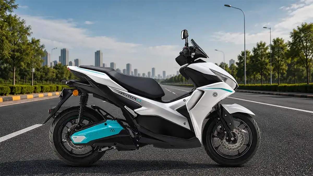 Vista lateral de la scooter Yamaha Aerox-E