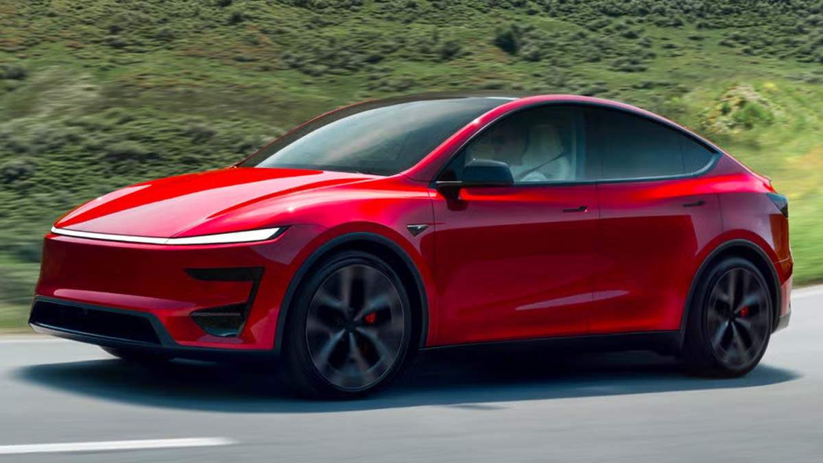 Tesla Model Y Performance de color rojo