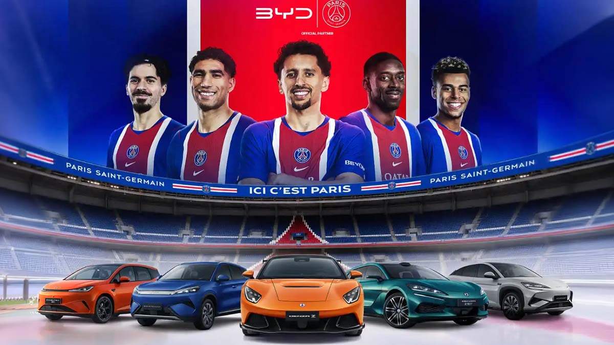 El PSG tendrá coches eléctricos de BYD y DENZA en su nueva alianza global