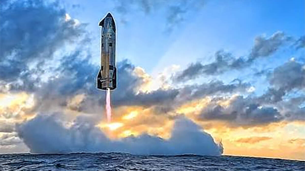 Momentos previos del amerizaje de Starship V3 en el vuelo 13